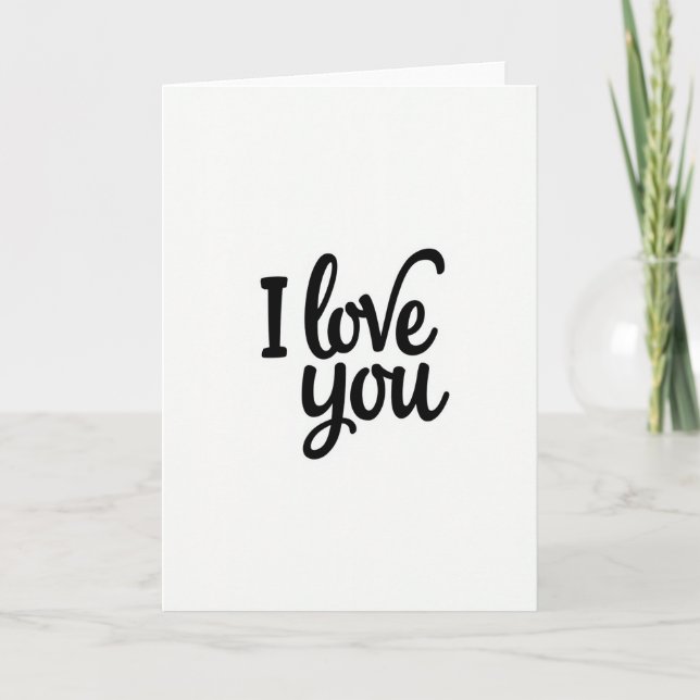 Carte Minimalist Matte Calligraphy Love Card (Devant)