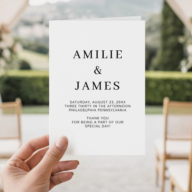 Carte Minimalist Personalized Wedding Modern Wedding (Créateur téléchargé)