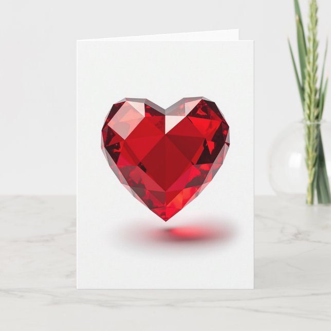Carte Minimalist Ruby Heart Love Card (Devant)