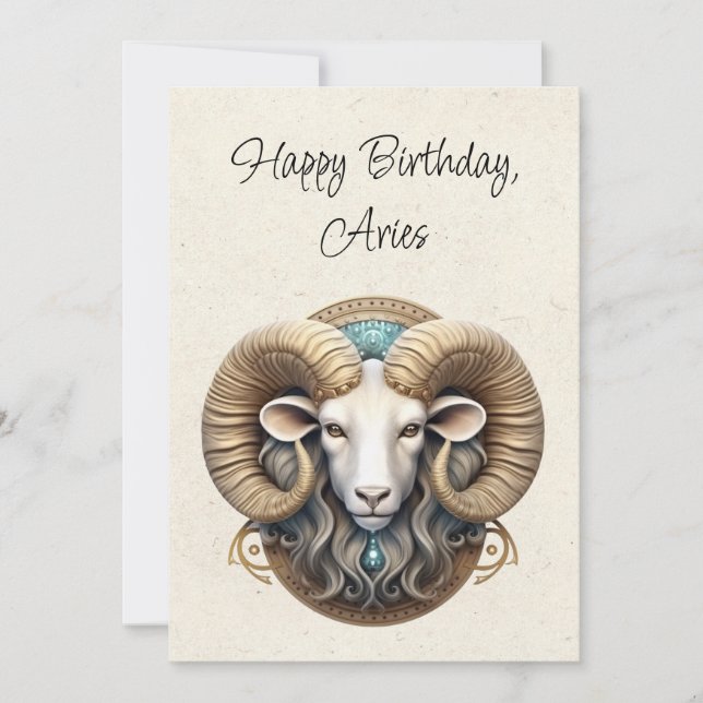 Carte minimaliste Aries Ram Zodiac (Devant)