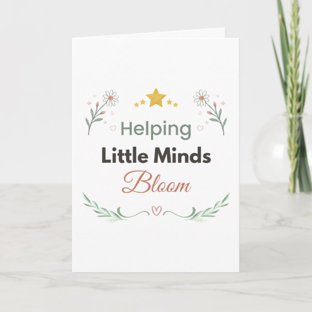 Carte Minimaliste Botanique Daisy Florale  (Devant)