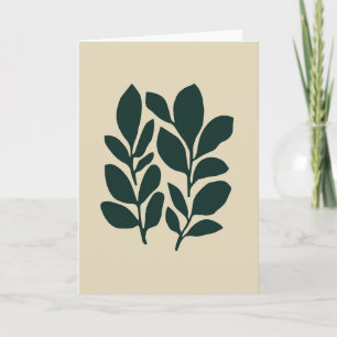 Carte Minimaliste Botanique Vert Chic pour Toutes Occasi