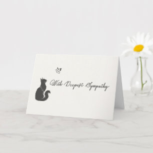 Carte Minimaliste Crème Perte de Chat Avec Profonde Symp