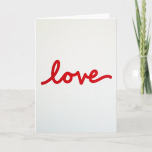 Carte minimaliste d'amour rouge