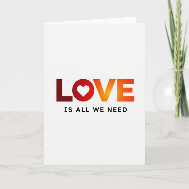 Carte minimaliste d'amour vibrant (Devant)