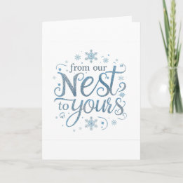 Carte Minimaliste "De notre nid au vôtre" Noël