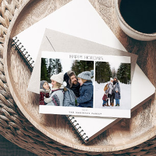 Carte Minimaliste Deux photos Joyeux jours fériés