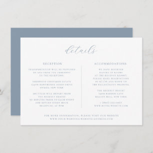 Carte minimaliste Dusty Blue Mariage Détails