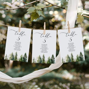 Carte minimaliste élégante Forest Table Seating Ch