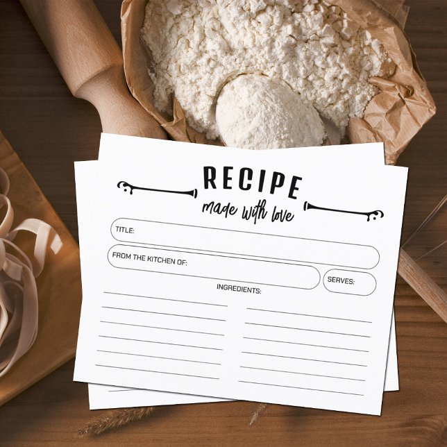 Carte Minimaliste Faite Avec Recette D'Amour (Créateur téléchargé)