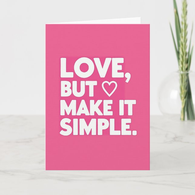 Carte minimaliste 'Garder l'amour simple' (Devant)