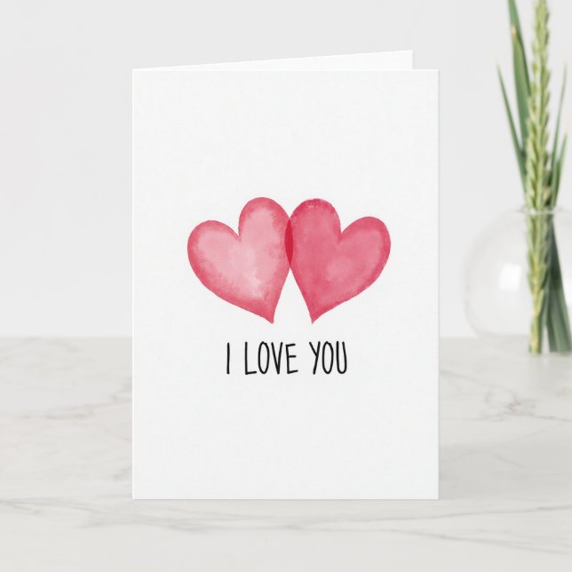 Carte minimaliste Je t'aime (Devant)