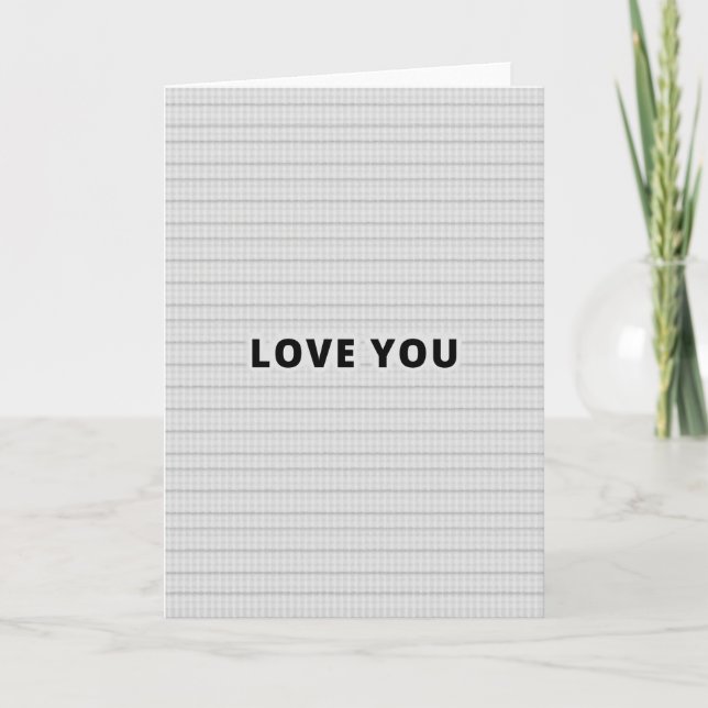 Carte minimaliste « Je t'aime » en gras (Devant)