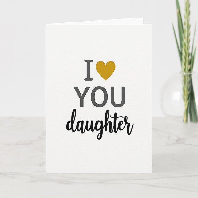 Carte minimaliste Je t'aime fille (Devant)