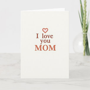 Carte minimaliste Je t'aime maman