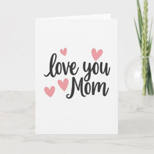 Carte minimaliste Je t'aime Maman