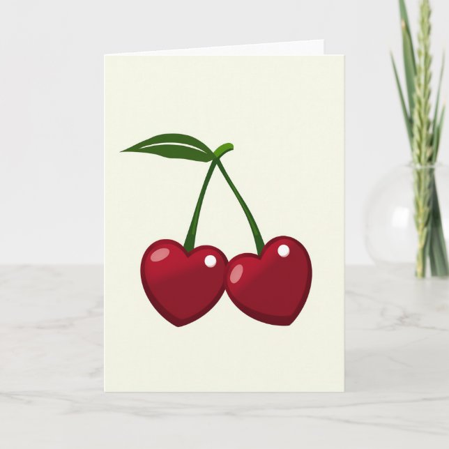 Carte Minimaliste Love Cherries (Devant)