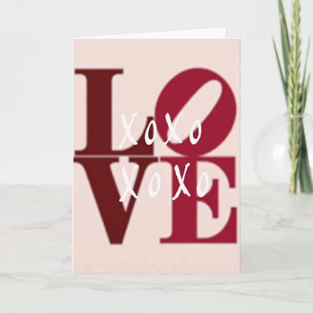 Carte minimaliste Love Xoxo (Devant)