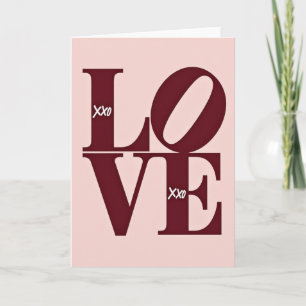 Carte Minimaliste Love Xoxo