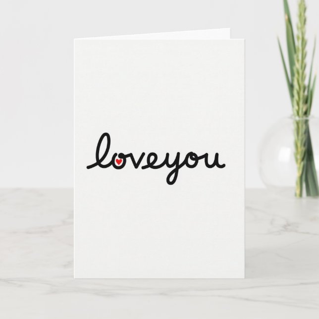 Carte minimaliste Love You texturée (Devant)