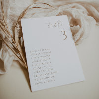 Carte minimaliste Mariage Beige Chic