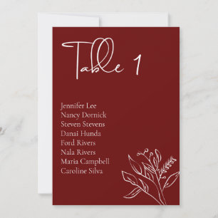Carte minimaliste Mariage floral