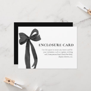 Carte minimaliste moderne Bow Bow noir