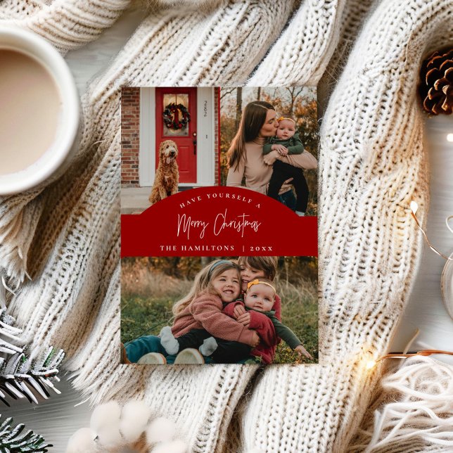 Carte minimaliste moderne Red Joyer Noël (Créateur téléchargé)