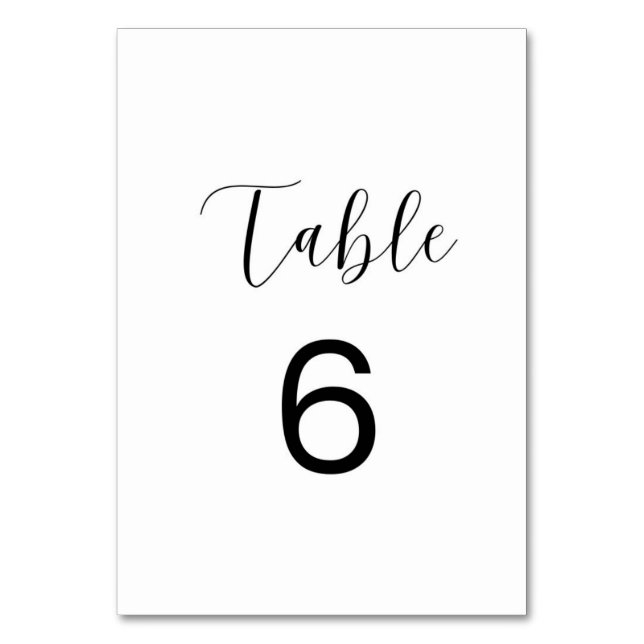 Carte minimaliste numéro 6 de table (Par défaut)