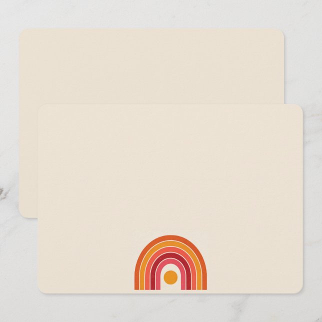 Carte minimaliste Retro Rainbow Note (Devant / Derrière)