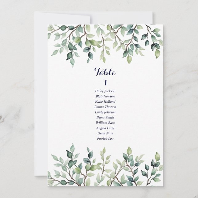 Carte minimaliste simple mariage feuille (Devant)