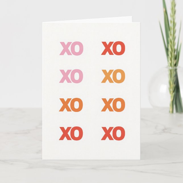 Carte minimaliste Xo chaleureuse (Devant)