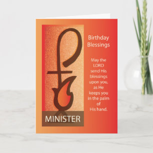 Carte Ministre Anniversaire, Berger Personnel & Flamme R