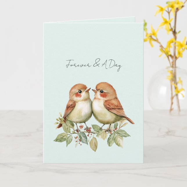 Carte Mint Forever Love Birds (Fleur jaune)