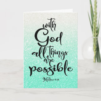 Carte Mint Green Matthew 19:26 Toutes les choses sont po