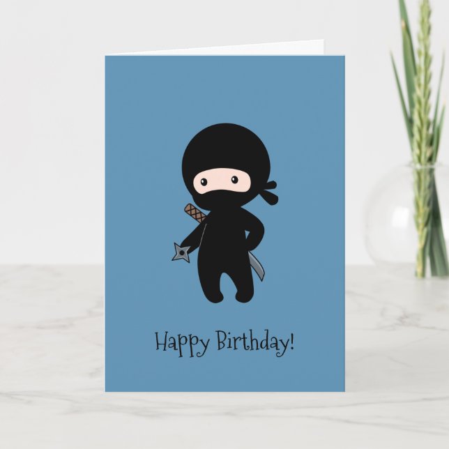 Carte Minuscule Ninja tenant l'étoile à lancer bleu Anni (Devant)