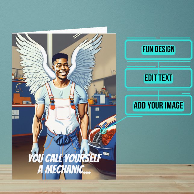 Carte Miracle Worker Black Mechanday (This fun card is specifically for the mechanic friend in your life.)