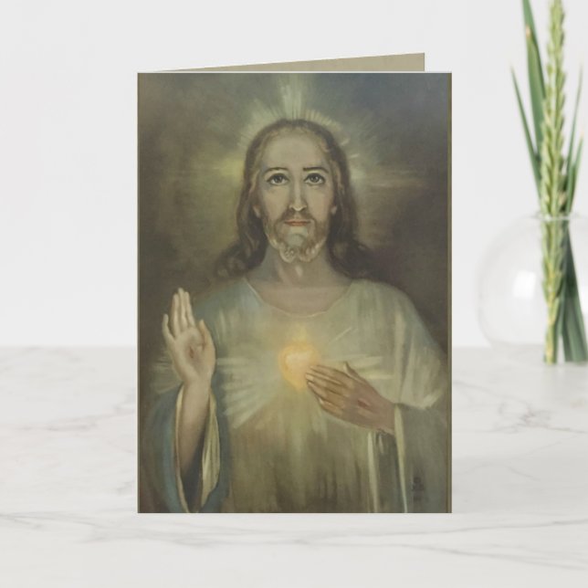 Carte Miraculous Sacred Heart of Jesus Card Blank Inside (Devant)