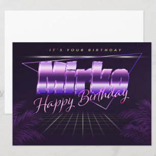 Carte Mirko Nom Prénom lila retro