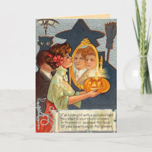 Carte Miroir magique d'Halloween vintage