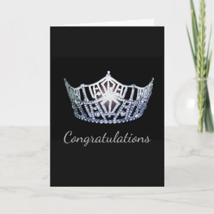 Carte Miss America style Crown Greeting Card-Congrats