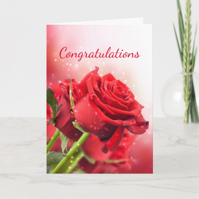 Carte Miss America USA Red Roses Greeting Card-Congrats (Devant)