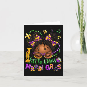Carte Miss Mardi Gras Afro Messy Bun Girls N
