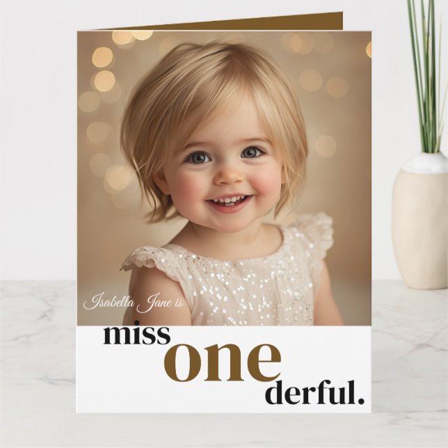 Carte Miss ONEderful First Birthday Card (Devant)