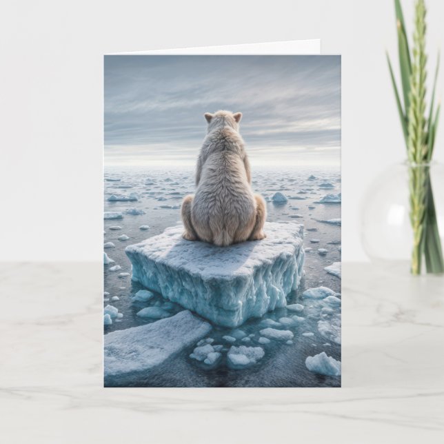 Carte Miss Ours Polaire Sur Iceberg (Devant)
