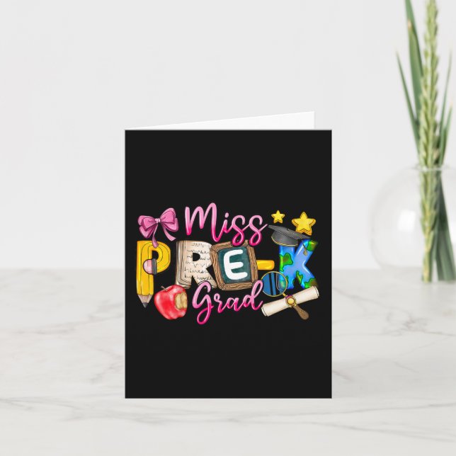 Carte Miss Pré-k Grad Graduation Chemise Fille Enfant De (Devant)