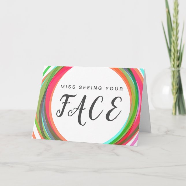 Carte Miss Voir Ton Visage Des Anneaux Colorés (Devant)
