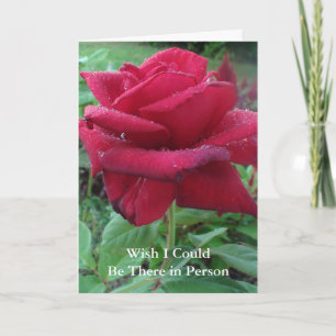 Carte Miss You avec Joli Rose et Raindrops
