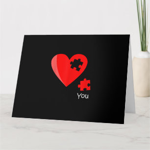 Carte Missing Piece Heart Puzzle Valetines Day Shirt Gif