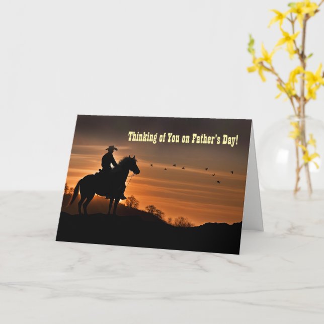 Carte Missing You Fathers Day Cowboy Country  (Fleur jaune)